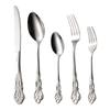 Stainless steel Royal Court series Western food knife, fork and spoon Hollow handle Golden gift 5-piece set Main meal spoon