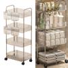 Multi Layer Clear Rolling Cosmetic Organizers Mobile Storage Cart For Bedroom Bathroom Makeup Essential