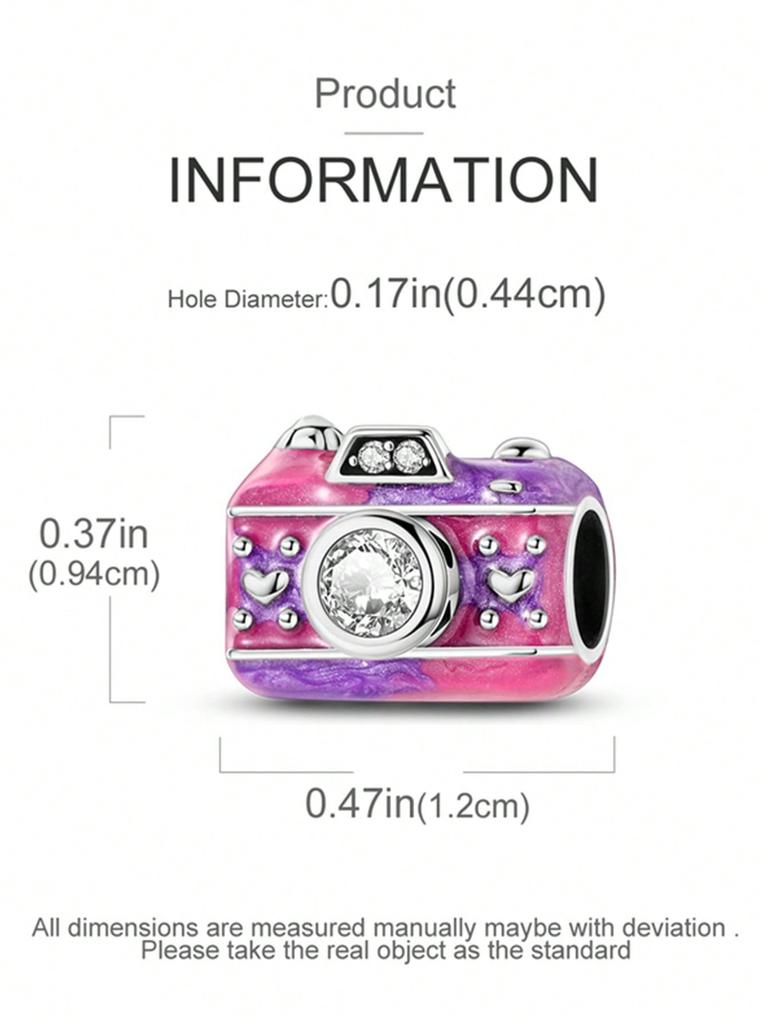 Charms Plata Copper Colors Pink Camera Blue Suitcase Beads Charm Pendant For Original Bracelet For Women Diy Jewelry Love Gift
