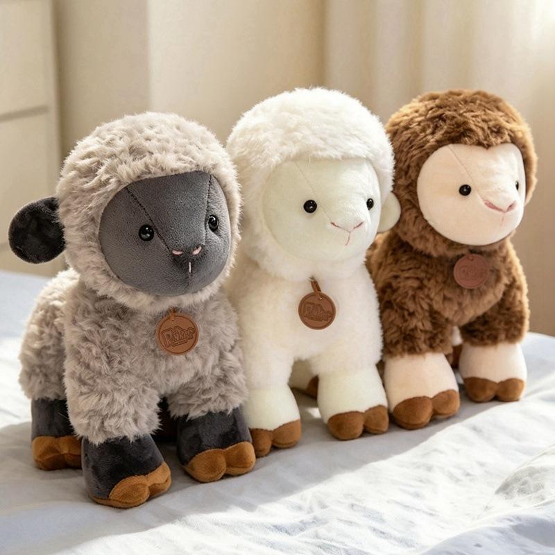 Cute Fluffy Lamb Plush Stuffed Toys Soft Fabric Perfect For Valentine'S Day Kids Birthday Gifts Home Decor