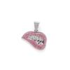 Colorful Diamond Lip Bite Pendant Hip Hop Cuban Chain Necklace