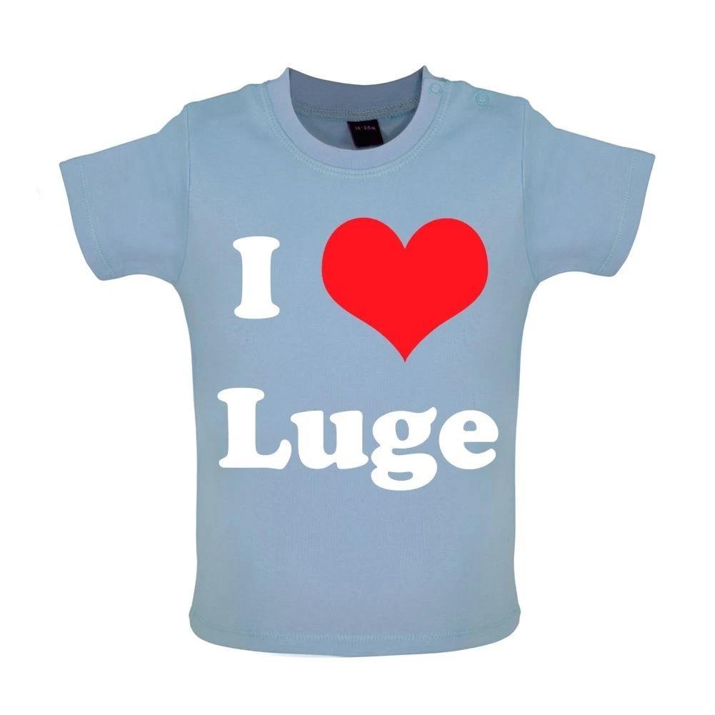 

I Love Luge - Baby / Romper - Sled Racer Racing Winter Snow Sports 100