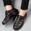 Business Dongdong Coole Lederschuhe für Herren Casual Hochzeit Bräutigam Britische Sandalen Sommer Atmungsaktiv Jugendlich Spitz Herrenschuhe