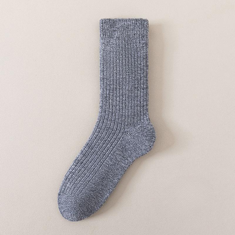 Wool Pile-up Socks for Women in Autumn and Winter, Thick and Warm, Mid-length, Suitable for All Occasions, Pure Color, Anti-chill and Insulation Socks