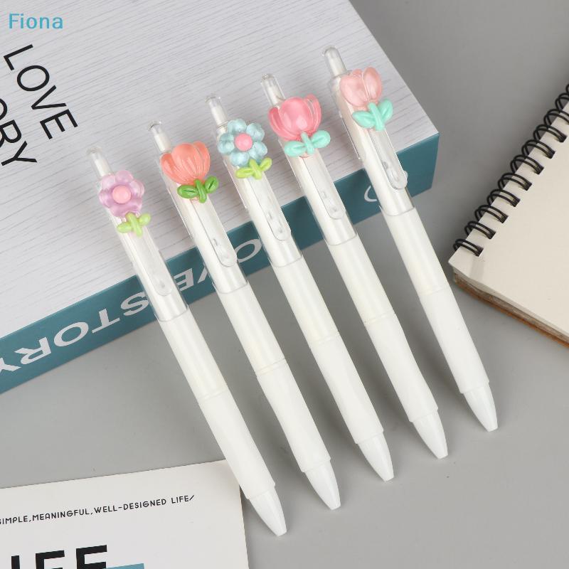 Cute 3D Flower Decor Gel Pens - Retractable Ballpoint Pens for School Office, Aesthetic Stationery Supplies