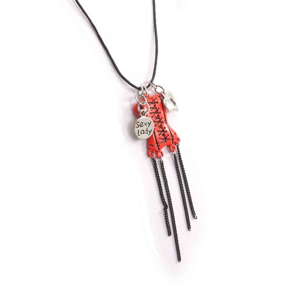 Les Trésors De Lily [J6078] - Rote Designer-Halskette „French Cancan“