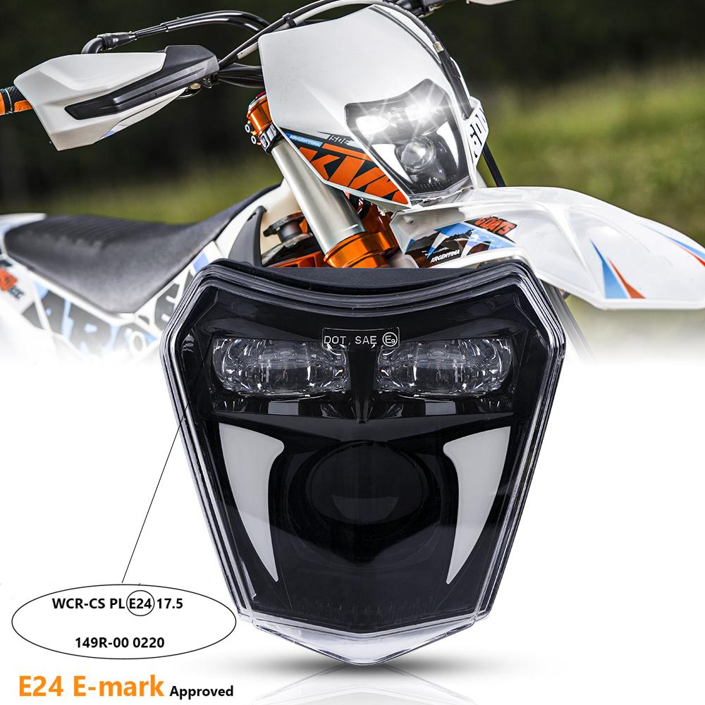 

E24 мотоциклетные светодиодные фары DRL для мотокросса для KTM EXC XCW XC SX-F XC-W TE TC FE 125 250 300 350 450 530 690 H4