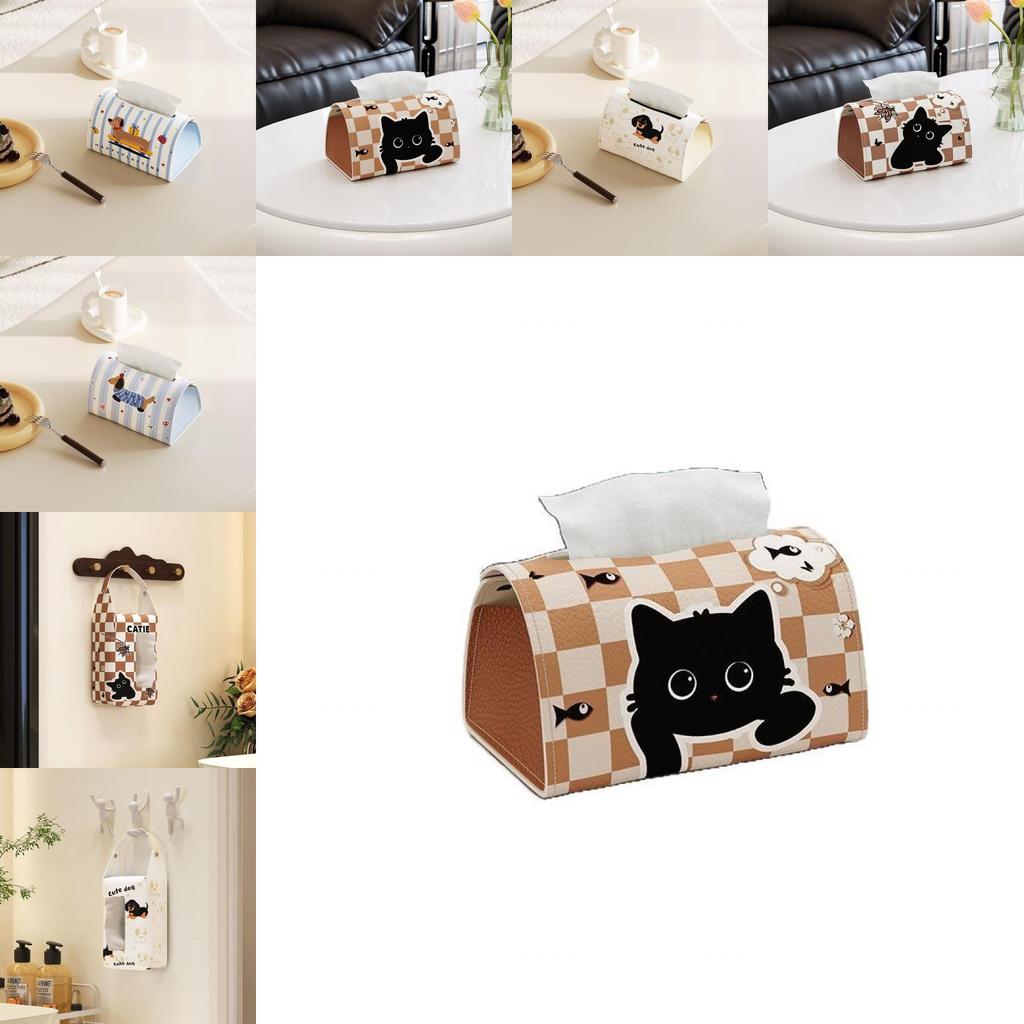 Cute Dog Car Tissue Holder With Material For Car Home Use