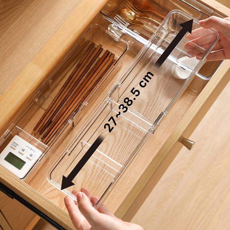 Cutlery Organizer Daily Drawer Divider Tray Rectangle Easy Clean Home Kitchen Spoon Fork Separation Box Home Storage Accessories