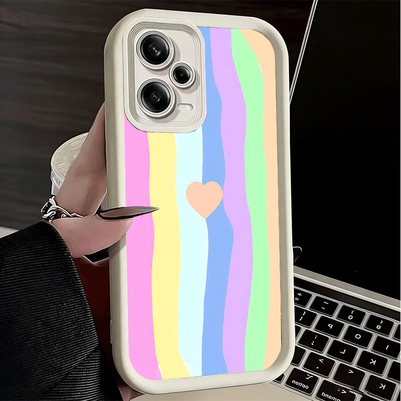 Rainbow Gradient Love Desgin Soft Phone Case for Xiaomi Poco X7 X6 X5 Pro X4 Gt X3 F7 Ultra M8 M7 Redmi 15C 15 14C 13 13C 12 12C