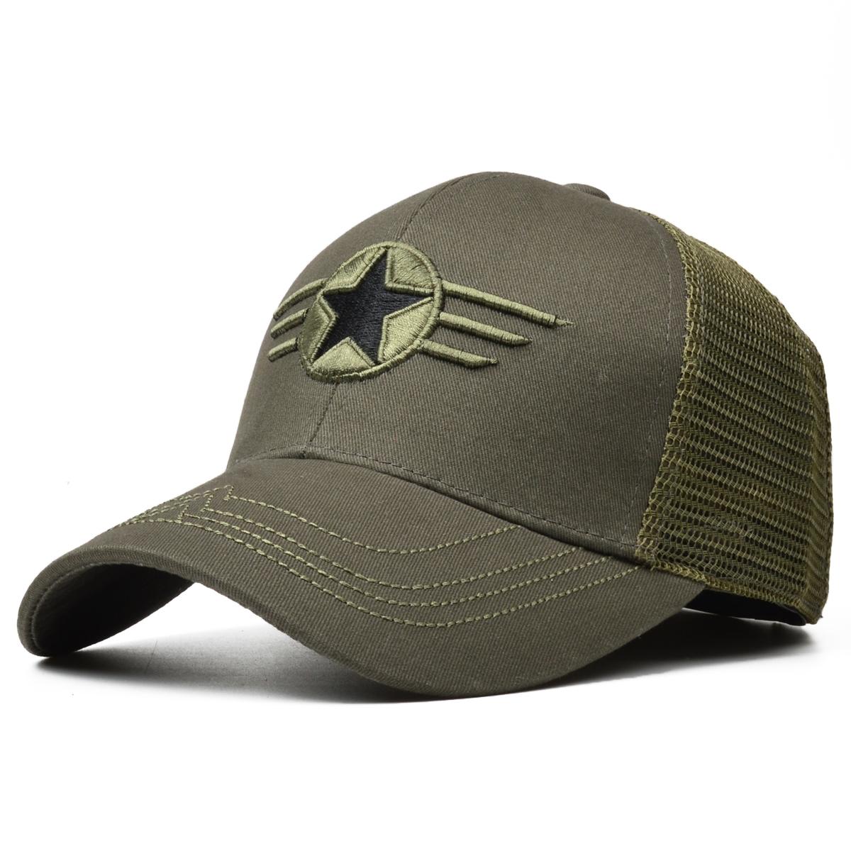 

Літня сітчаста чоловіча бейсболка NORTHWOOD, дихаюча жіноча камуфляжна шапка від сонця, капелюх для активного відпочинку 55-60 cm армія зелений колір