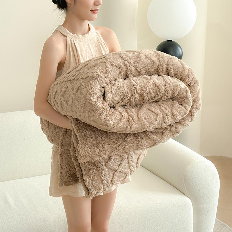 

Бархатное одеяло Taffy, жаккардовое утолщенное одеяло из кораллового бархата и фланели, подходит для офисов, диванов и кроватей 70*100cm