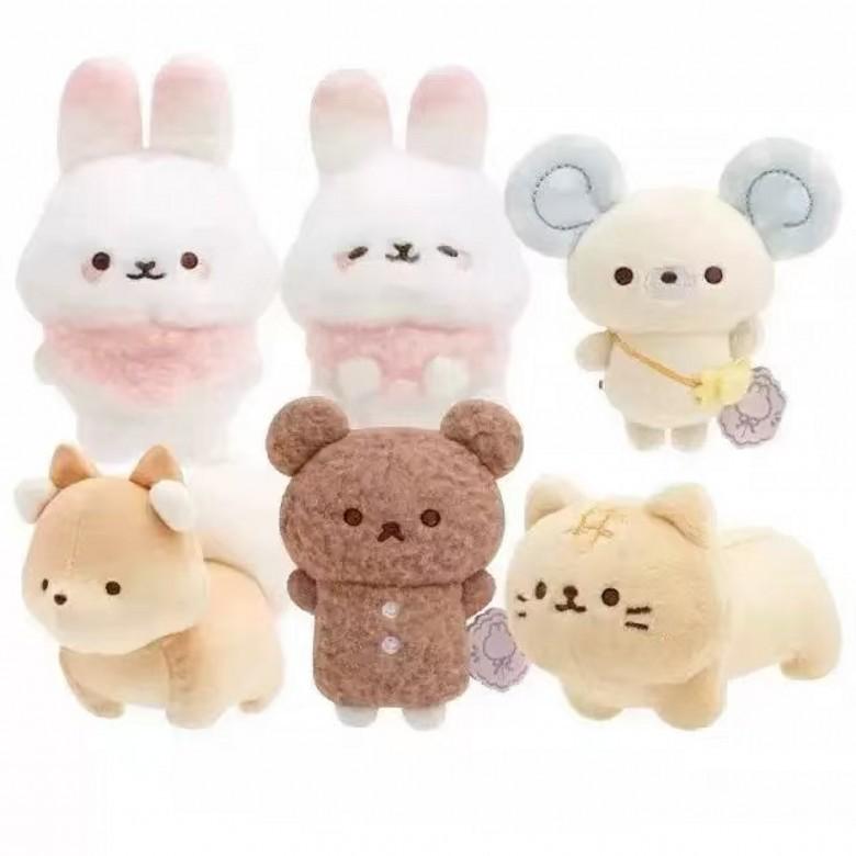 Rilakkuma Marshmallow Plush Rabbit and Fox Keychain Ornament
