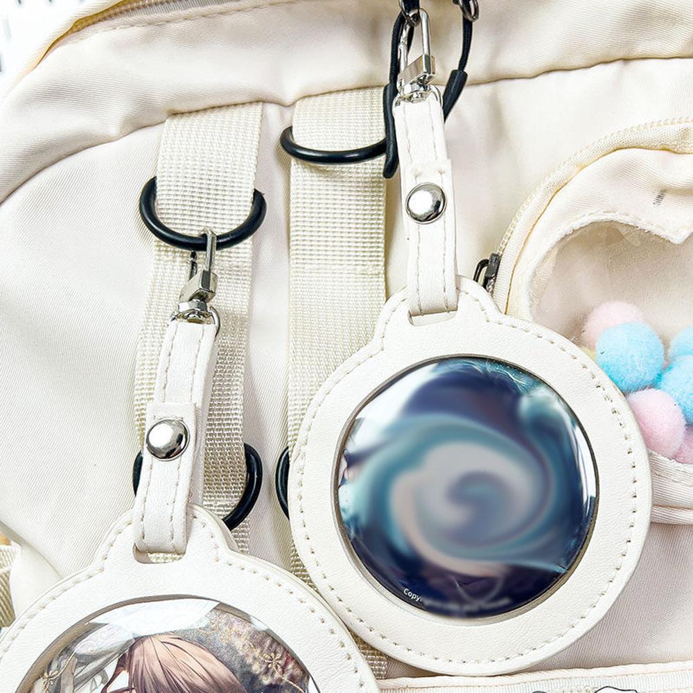58/75mmRound Badge Holder For 58/75mm Pins Anime Button Protective Case DIY Itabag Keychain Pendant Display Bag