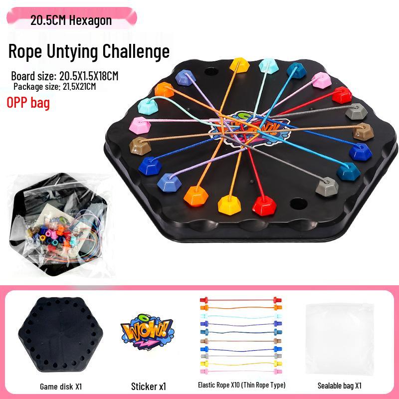 Rope Puzzle: Knot Tying Board Game for Kids - Boost Concentration, Logic & Parent-Child Interaction