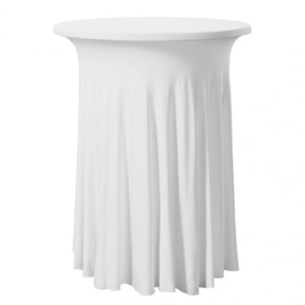 Solid Color Height Stretch Round Tablecloth Long Drape Bar Counter Cover  Auditorium