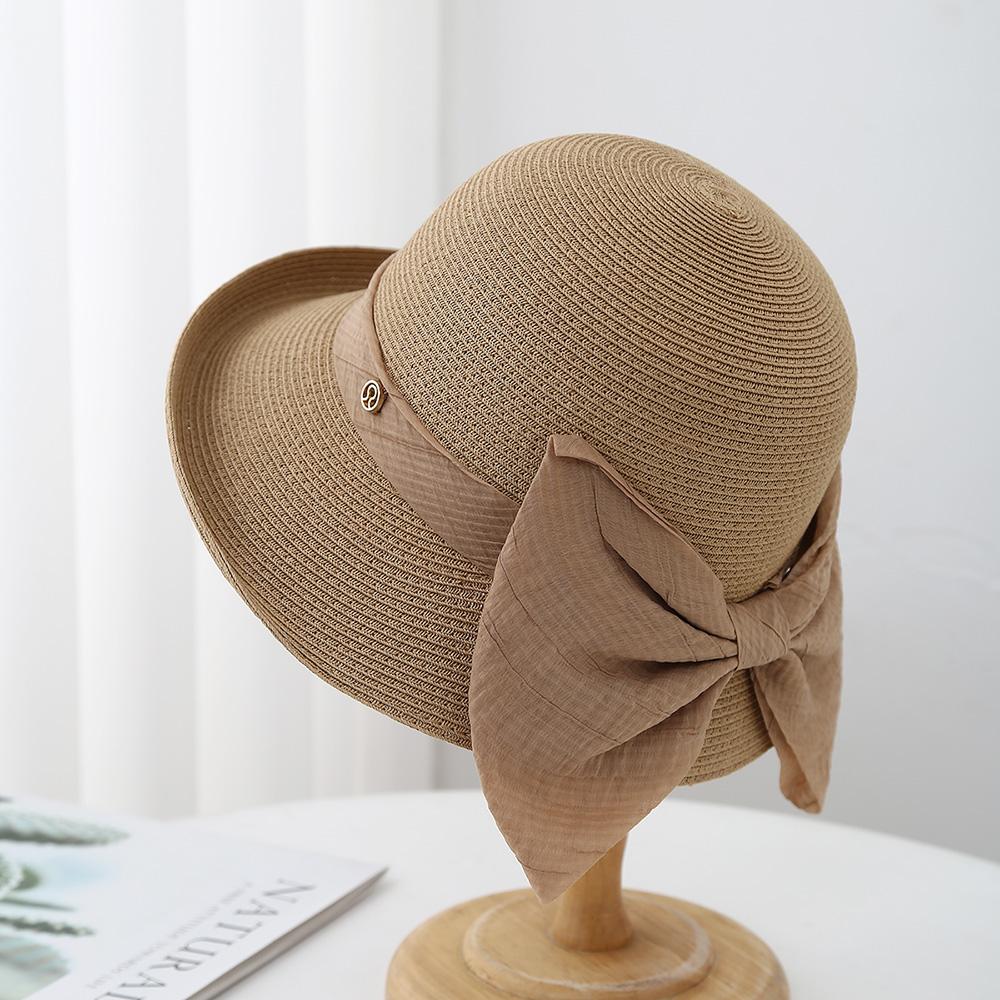 Sunscreen Hat Women's Spring and Summer Bucket Hat Small Face Fashion Light Sun Hat Woven Straw Hat
