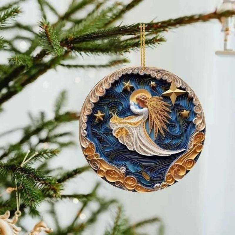 Nuovi Ornamenti per Albero di Natale Pendente Decorativo Natalizio in Acrilico Ornamenti per Specchietto Retrovisore Auto