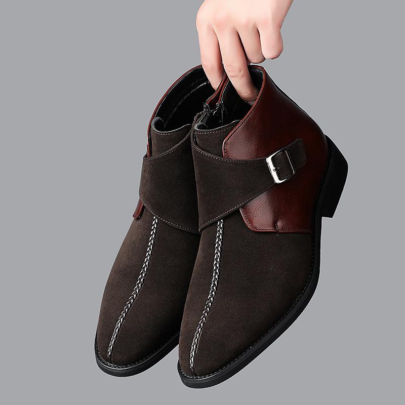 Men's Autumn and Winter Boots Casual Gentleman Style Office Fashion Party Outdoor Trendy Shoes 38-46 Color Blocked Business