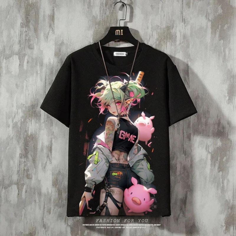 

Аниме Мужская футболка Сексуальная Красота 3D Печатные футболки Harajuku Футболки с коротким рукавом Повседневная свободная мужская одежда больших размеров Y2k Топы 6XL