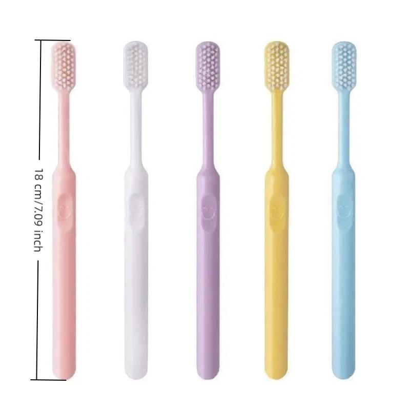 Pacote com 10 Escovas de Dente Macias Coloridas Doces Design Minimalista Moderno Escova de Dentes para Cuidado Gentil da Gengiva para Higiene Oral Diária