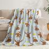 Curious George Monkey & Banana Print Flannel Throw Blanket - Soft Cozy Warm| Perfect for Sofa/Bed/Office