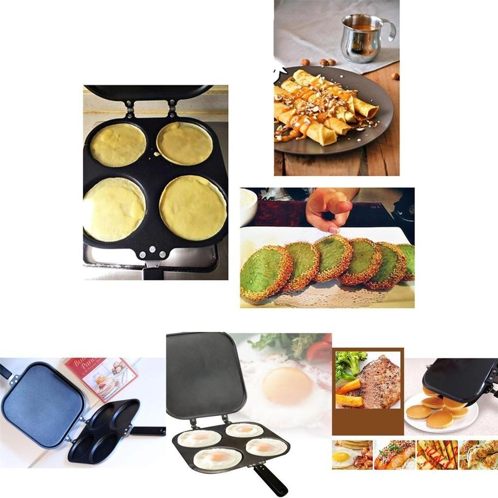 Tigaie Versatilă cu Patru Găuri Antiaderentă - Perfectă Pentru a Face Clătite Omlete și Mai Mult