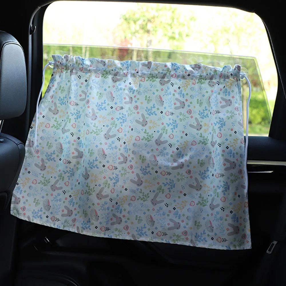 Car Window Sunshade Cover Suction Cup Curtain Cartoon Universal Side Window Sunshade UV Protection For Kid Baby Children