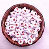 New 100pcs 6X6mm 7x4mm Spaced Acrylic Round Beads Love Heart Shape Beads for Jewelry Making DIY Charms Handmade Bracelet