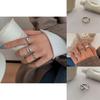 Exquisite S925 Silver Heart Shaped Ring For Women Unique Vintage Geometry Style