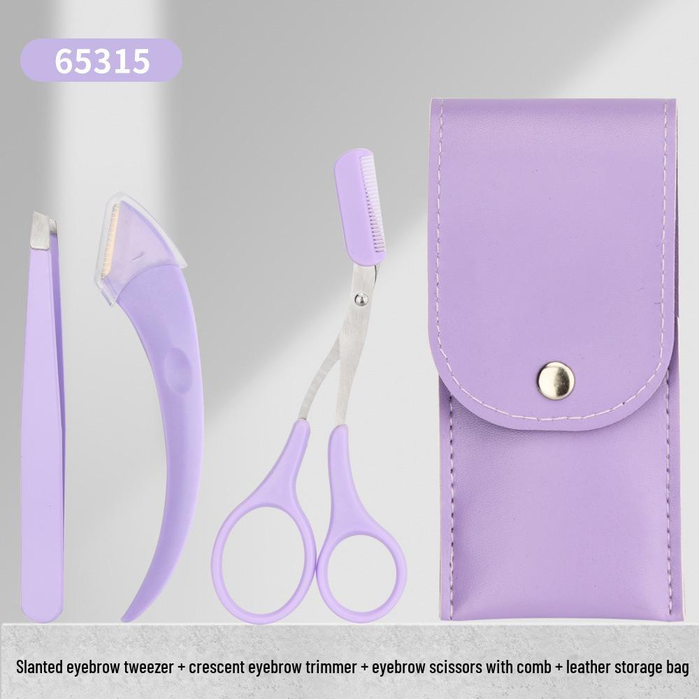 

Набор триммеров для бровей Meidao из нержавеющей стали в форме полумесяца: Портативный косой зажим и ножницы для начинающих