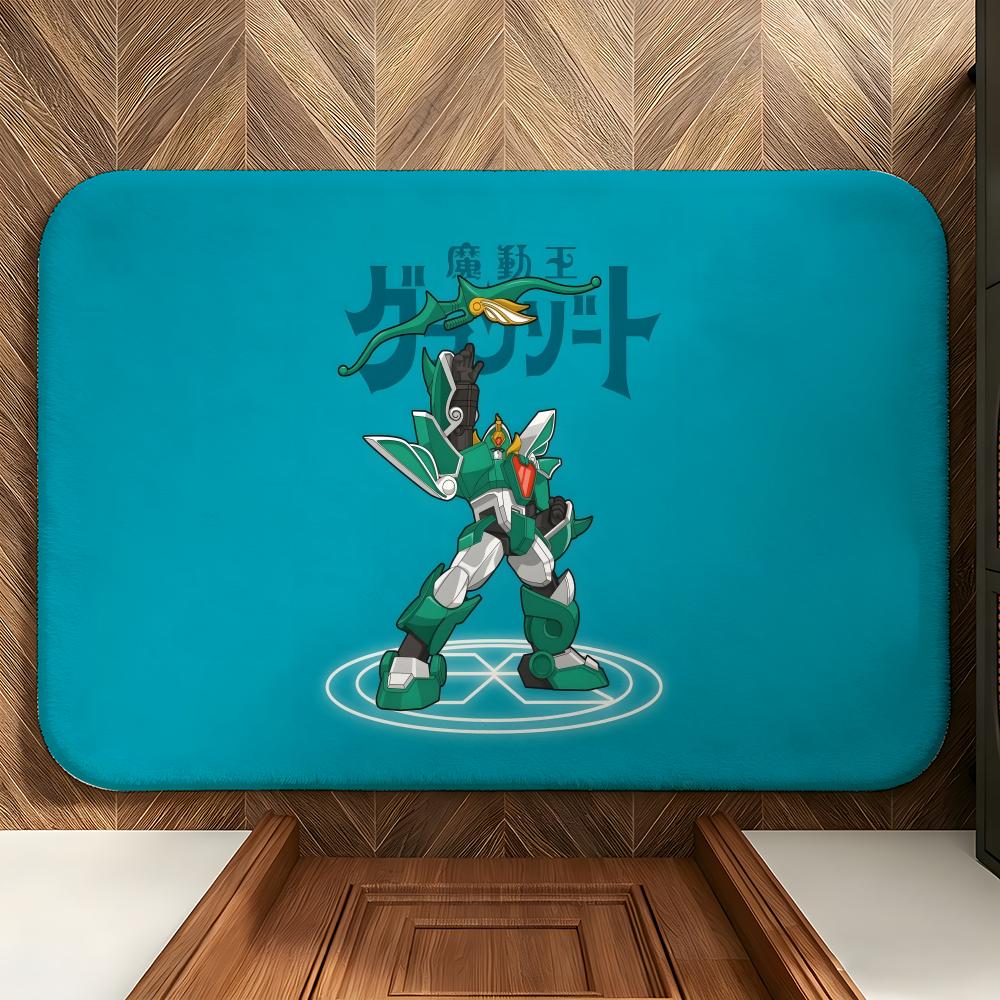 Anime M-Madou King G-Granzort Floor Mat Soft Flannel Floor Mat Suitable for Entryways, Living Rooms, Bedrooms, and Bathrooms