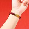 Cinnabar Lucky Bead Bracelet: Attract Wealth with Benmingnian Five Paths God of Wealth Purple Gold Cinnabar Bangle Gift.