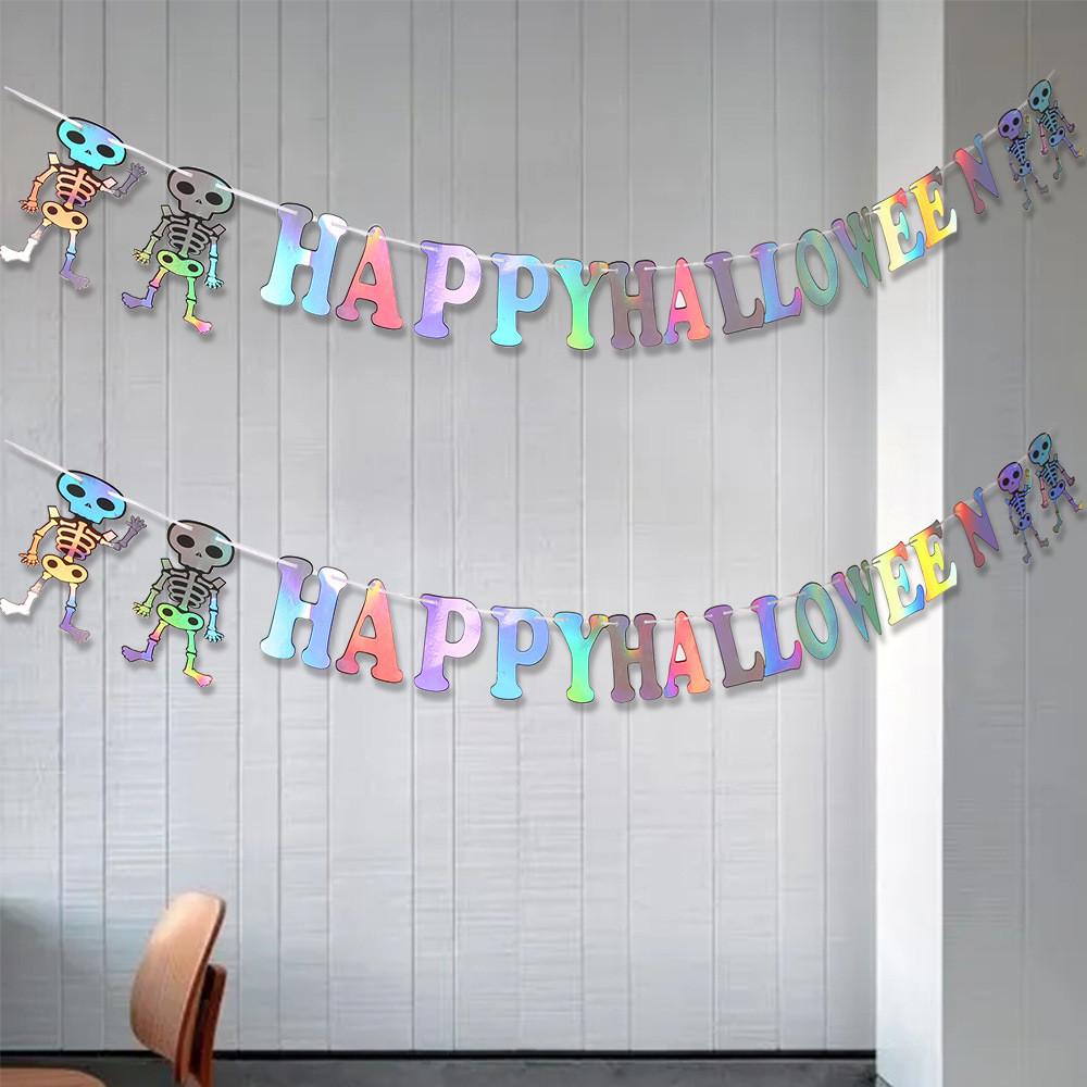 Colorful Halloween Party Decoration Paper Banner With Vibrant Letters For Festive Celebrations