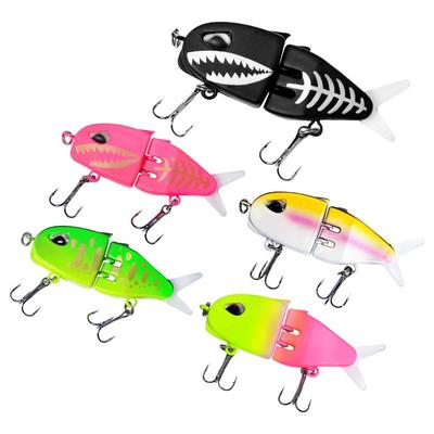 Leurres de pêche réalistes 60 cm 2 articulations Swimbait de pêche coloré Hameçon double Appât nageur Pour truite Pêche en eau douce eau salée Matériel de pêche