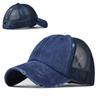 Cappellino da Baseball Coda di Cavallo Donna Uomo Cotone Motivo Patchwork Rete Cappello da Baseball Sportivo Cappellini Snapback Moda Cappello da Sole