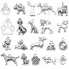 Set di 100 Ciondoli Gatto Farfalla Luna Argento Antico per Braccialetti e Collane Fai da Te