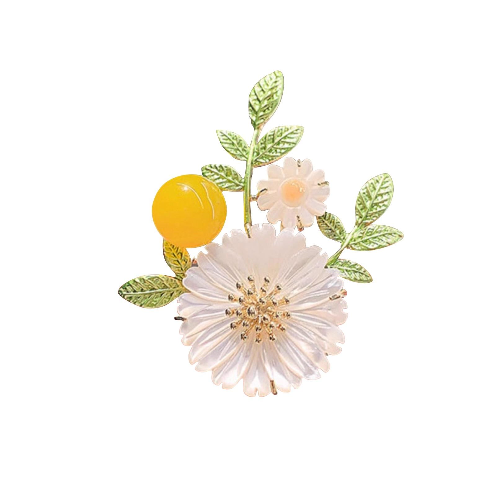 

Модная брошь, брошь «Маргаритка», брошь для костюма, аксессуар белый