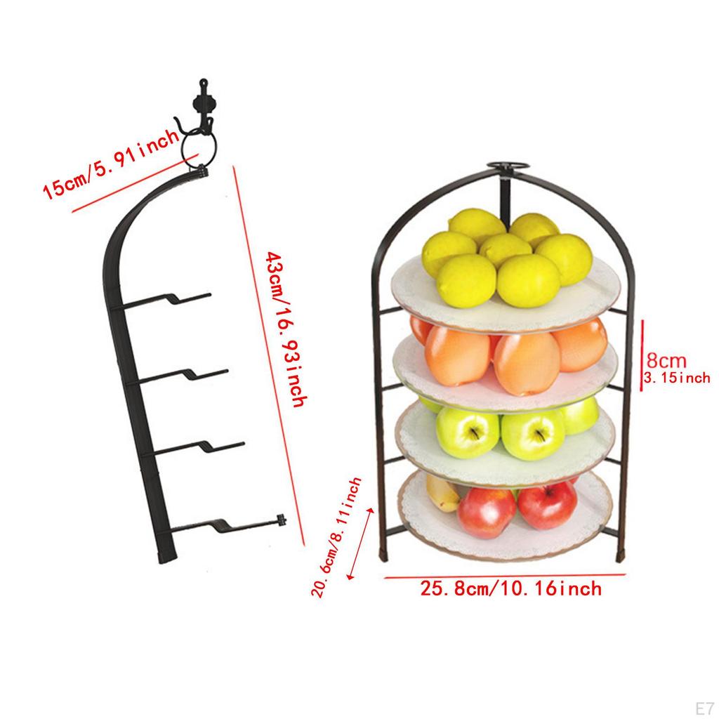 Pizza Pan Holder Dish Storage Foldable Hanging Kitchen Shelf Serving Stand Ingredient