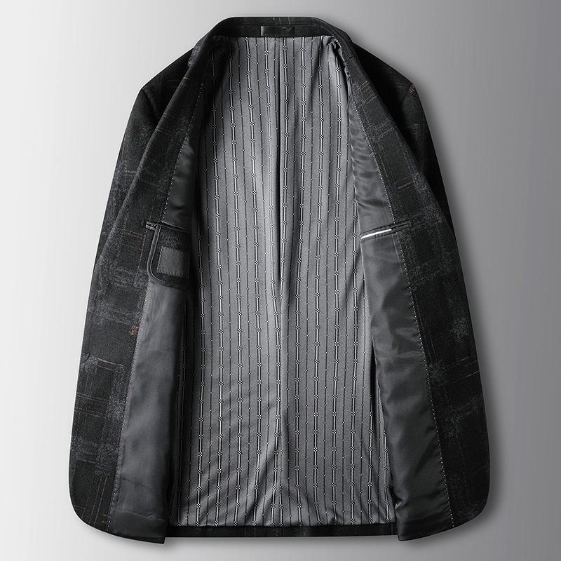 Autumn and Winter Light Luxury Business Wool Single West Middle-aged and Young People Hidden Compartment Convenience Trend Coat Thick