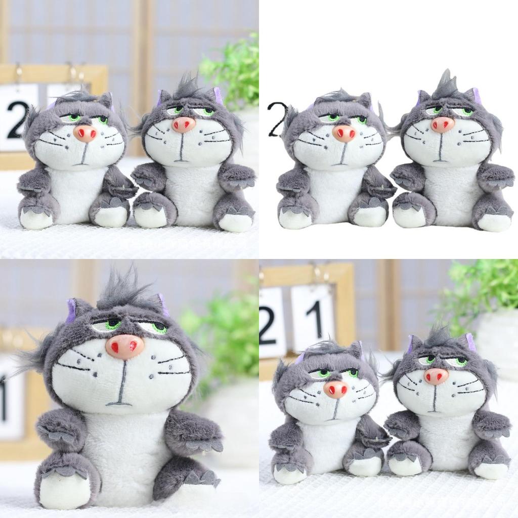 Adorable Lucifer Cat Plush Toy Keychain Cute Soft Figurine For Backpack Decoration