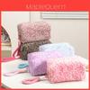 Style Leopard Print Large Capacity Makeup Bag With Portable Plush Handle For Travel And Home Use