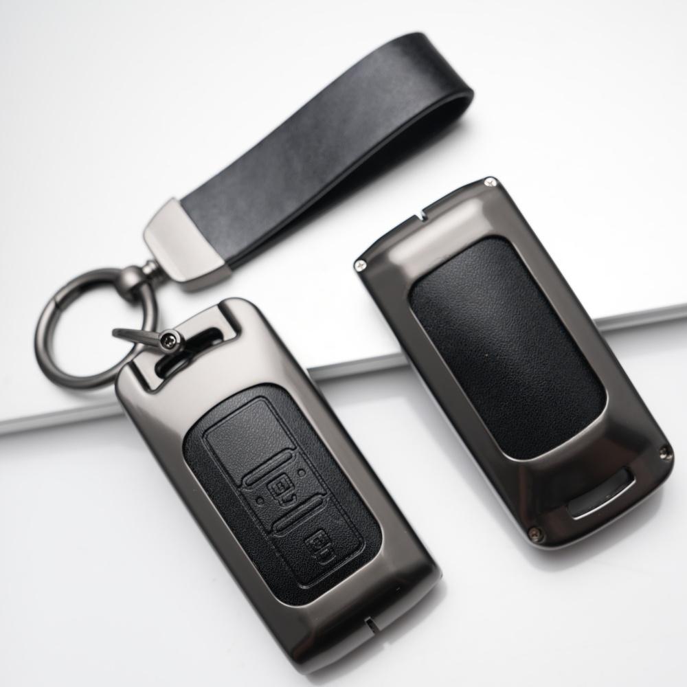 Zinc Alloy Leather Car Key Case Cover Shell For Mitsubishi Xpander Outlander Asx Pajero Eclipse Cross Montero Accessories