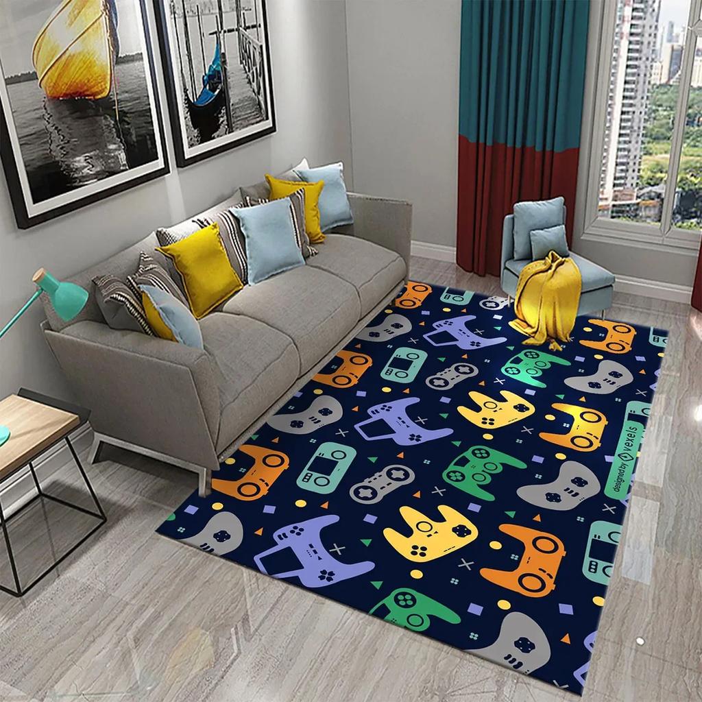 Anime Game Controller Children's Play Area Carpet Children's Game Floor Mat Cartoon 3D Pattern Living Room Decorative Carpet