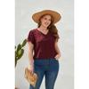Plus Size Summer Casual V Neck Short Sleeve Tshirt Top Women
