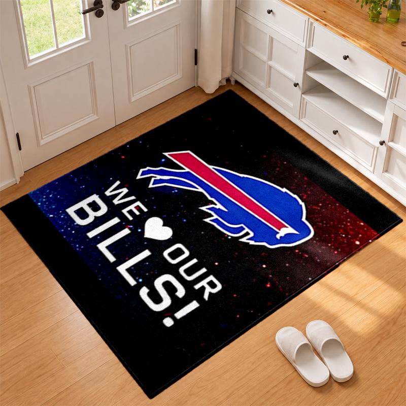 Buffalo Bills Carpet Door Mat for Living Room or Bedroom Protective Mat Under Chair Office Decoration Christmas Gift Birthday Present