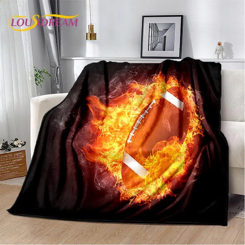 American Football Rugby Soft Plush Blanket,Flannel Blanket Throw Blanket for Living Room Bedroom Bed Sofa Picnic Cover Kids Warm