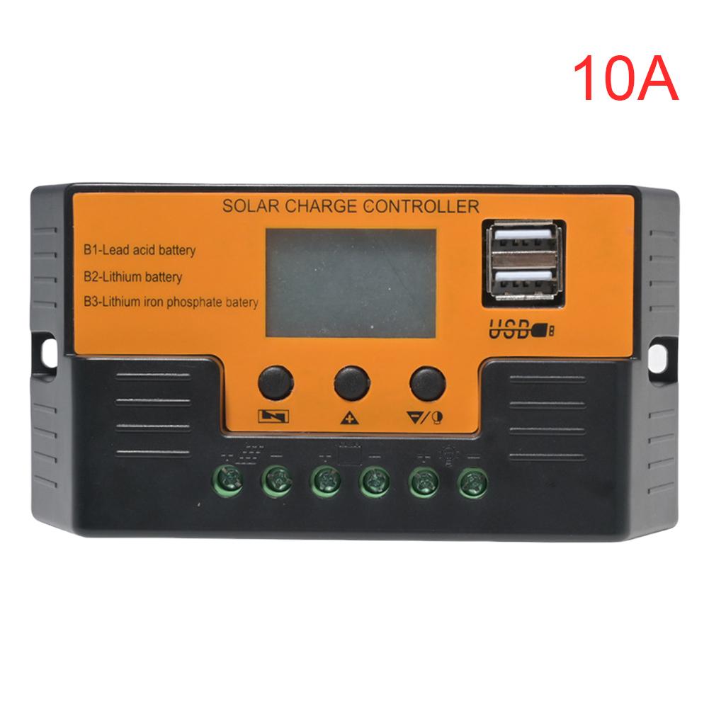 Solar Charge Controller 12V 24V 30A 20A 10A with Dual USB LCD Display Solar Regulator Battery Charger Solar Panel Controller
