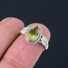 Natürlicher Peridot-Edelstein aus massivem 925er-Sterlingsilber, handgefertigter facettierter Ringschmuck für Frauen und Mädchen