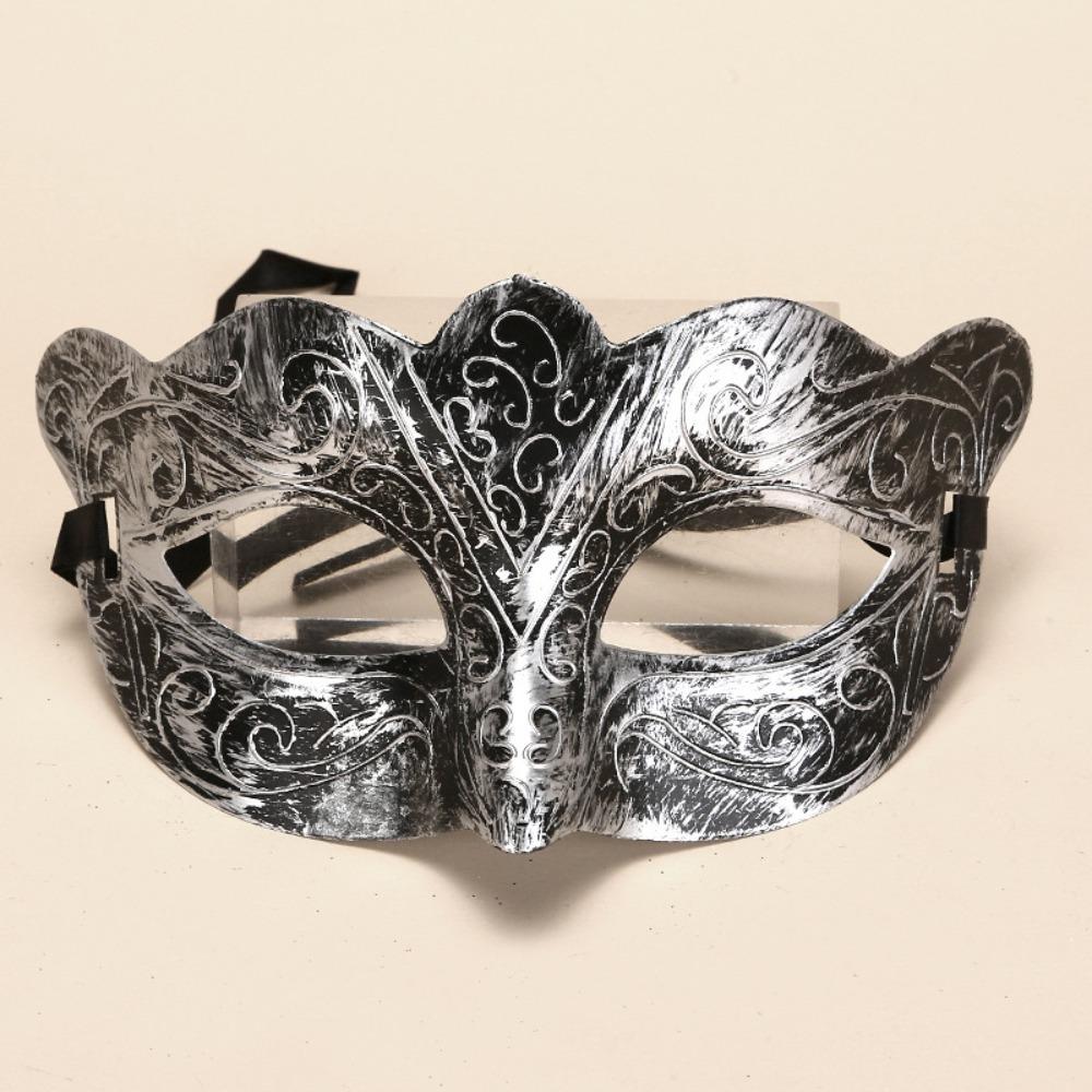 Retro Half-Face Party Masks Antique Silver Gold Burnished Finish Masquerade Mask Carnival Mask Unisex